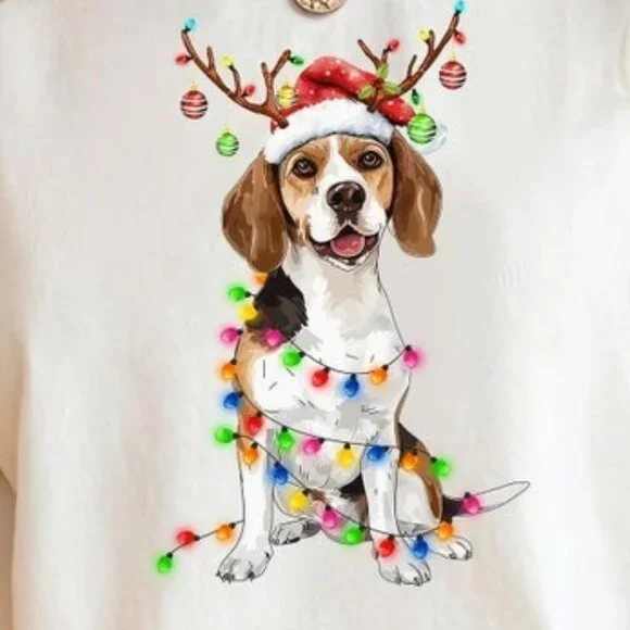 Christmas Dog Shirt Gift For Dog Lover, Beagle Christmas Shirt - Picture 2 of 4